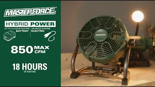 Masterforce® 20-Volt Jobsite Hybrid Power Fan