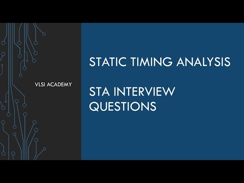 sta lec36 Interview Questions Part1 | static timing analysis tutorial | VLSI