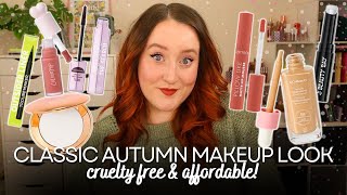 BLACK WING & A RED LIP *CLASSIC* AUTUMN MAKEUP LOOK! Fall Cruelty Free & Affordable Make Up Tutorial