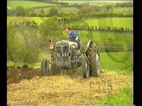 Ploughing a field in Ireland using a Ford Ferguson Tractor