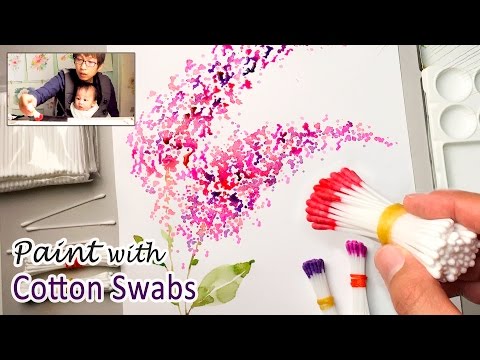 Cotton Swabs Painting Technique for Beginners | Basic Easy Step by step