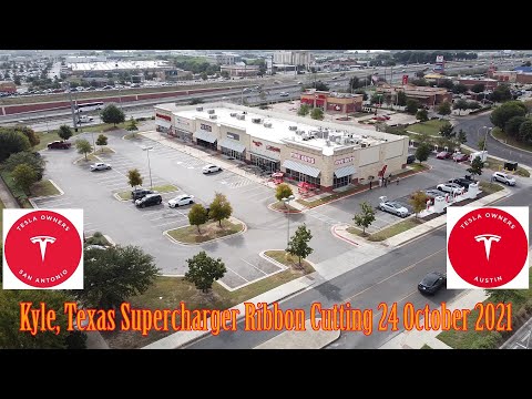 Kyle, Texas Supercharger ribbon cutting 24 October 2021 (San Antonio & Austin Tesla Club) 4K