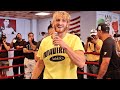 "F*** GOING THE DISTANCE! LOGAN PAUL PREDICTS KO OF FLOYD MAYWEATHER DURING FINAL TRAINING SESSION