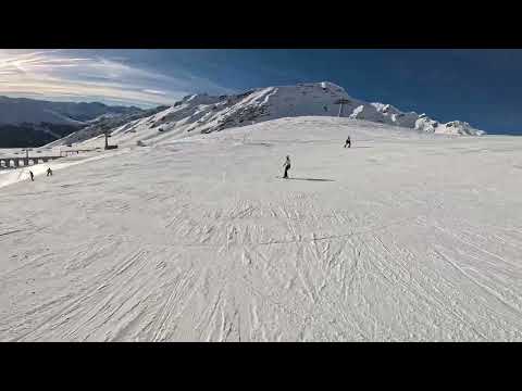 [Skiing] Davos-Parsenn: Chairlift Rapid and Slope #6 (blue) on 27.12.2023