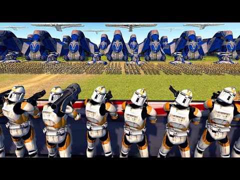 Clone Wars WALL FORTRESS vs 2,000 Droid Invasion! - Men of War: Star Wars Mod