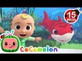 Colorful Baby Sharks 15 MIN LOOP CoComelon Animal Time Nursery Rhymes