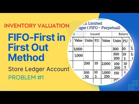 FIFO accounting method | Store ledger Account | Perpetual system |