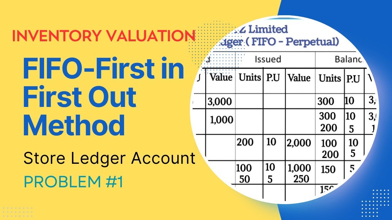 FIFO accounting method | Store ledger Account | Perpetual system |