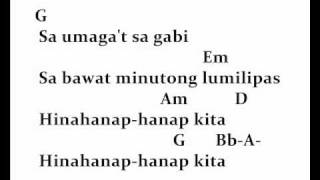 hinahanap hanap kita chords and lyrics