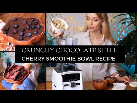 Magic chocolate shell over dark cherry smoothie recipe