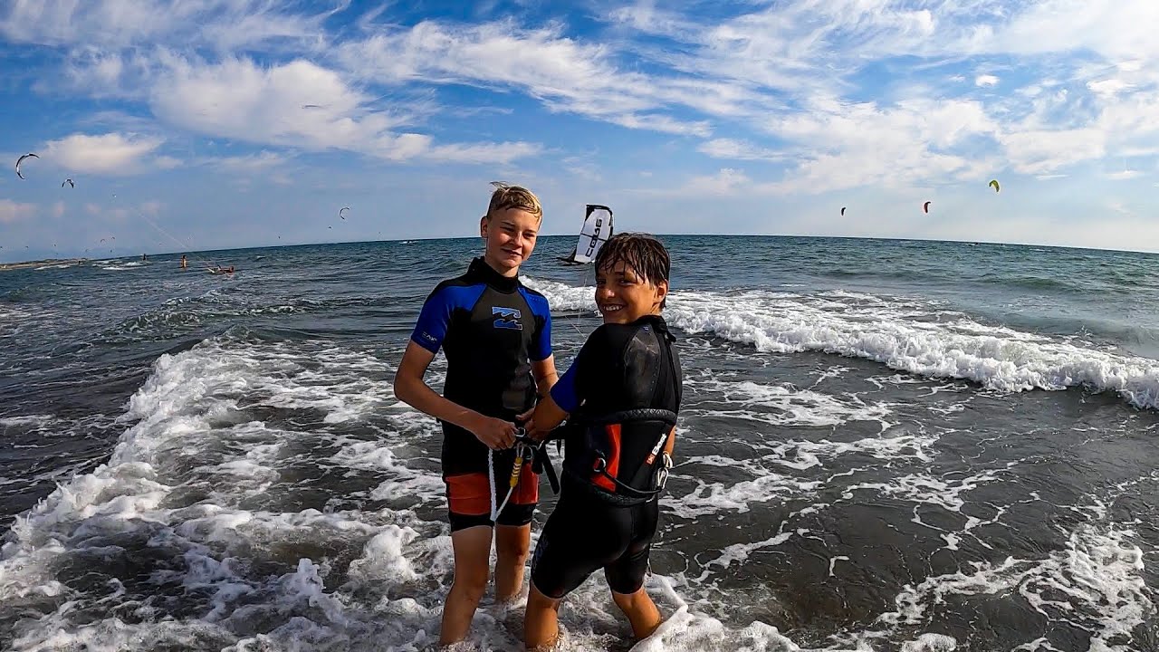 Young Guns - Kids kiting at Pacha Surf Beach, Ulcinj, Montenegro - Kite Montenegro
