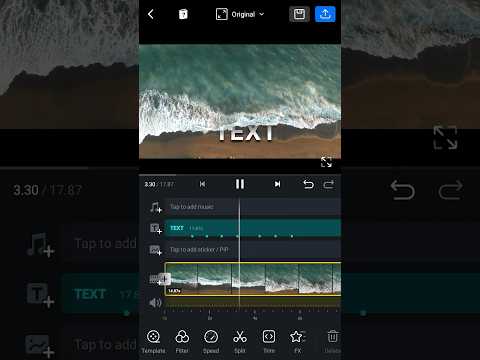 Sea waves Text Reveal in Vn Video Editor Tutorial