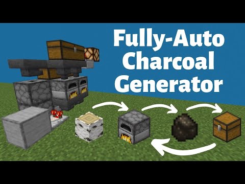 Fully-Auto Charcoal Generator (Self Fueling!) - EASY Minecraft Charcoal Generator