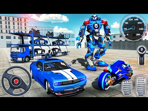US Police Robot Car Transport Truck Simulator - Police Plane Transporter Driver - Android GamePlay