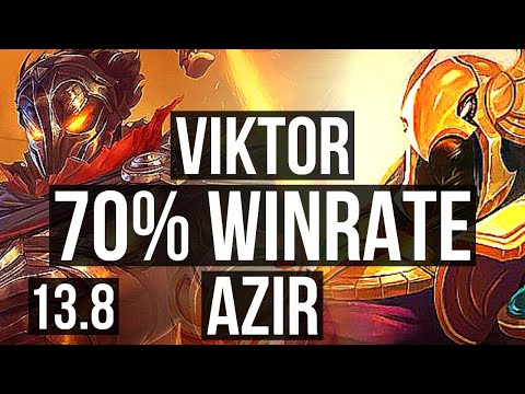 VIKTOR vs AZIR (MID) | 70% winrate, 4/0/1 | KR Diamond | 13.8