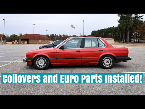 INSTALLING COILOVERS ON MY BMW E30!!