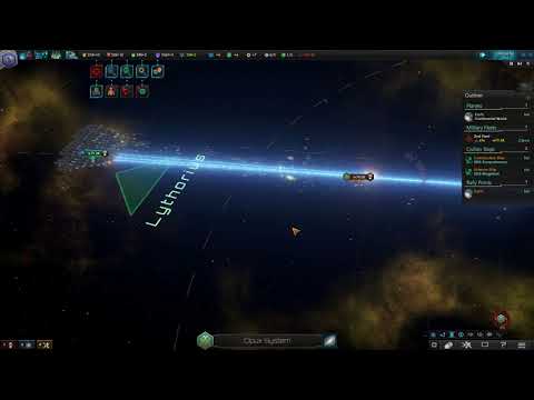Stellaris - Tachyon/2xKineticArt/2xLPlasma Battleships vs FE - Equal fleet strengths
