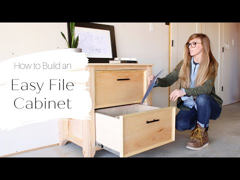 How to Build an EASY File Cabinet--{Using Plywood and 2x4s!}
