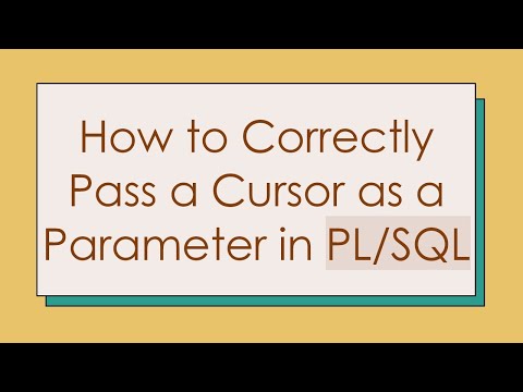 How to Correctly Pass a Cursor as a Parameter in PL/SQL