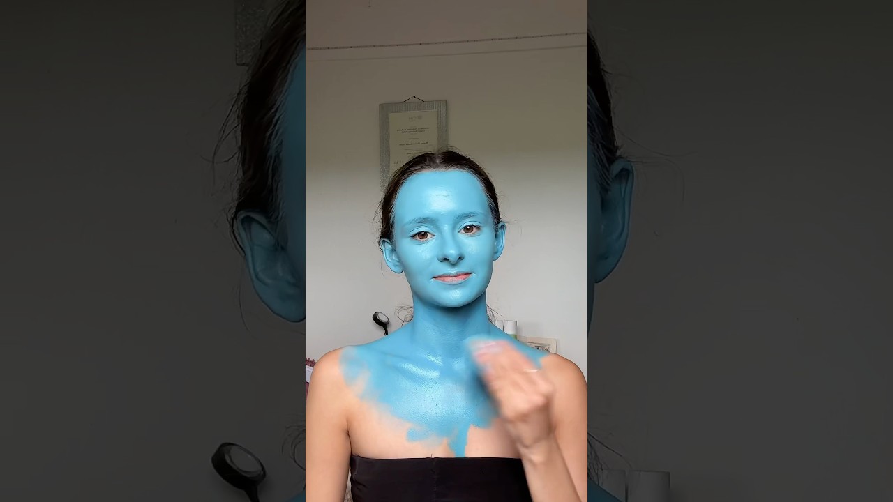 avatar makeup tutorial! my skin was stained after this 🤣 #avatar #makeuptutorial #makeup