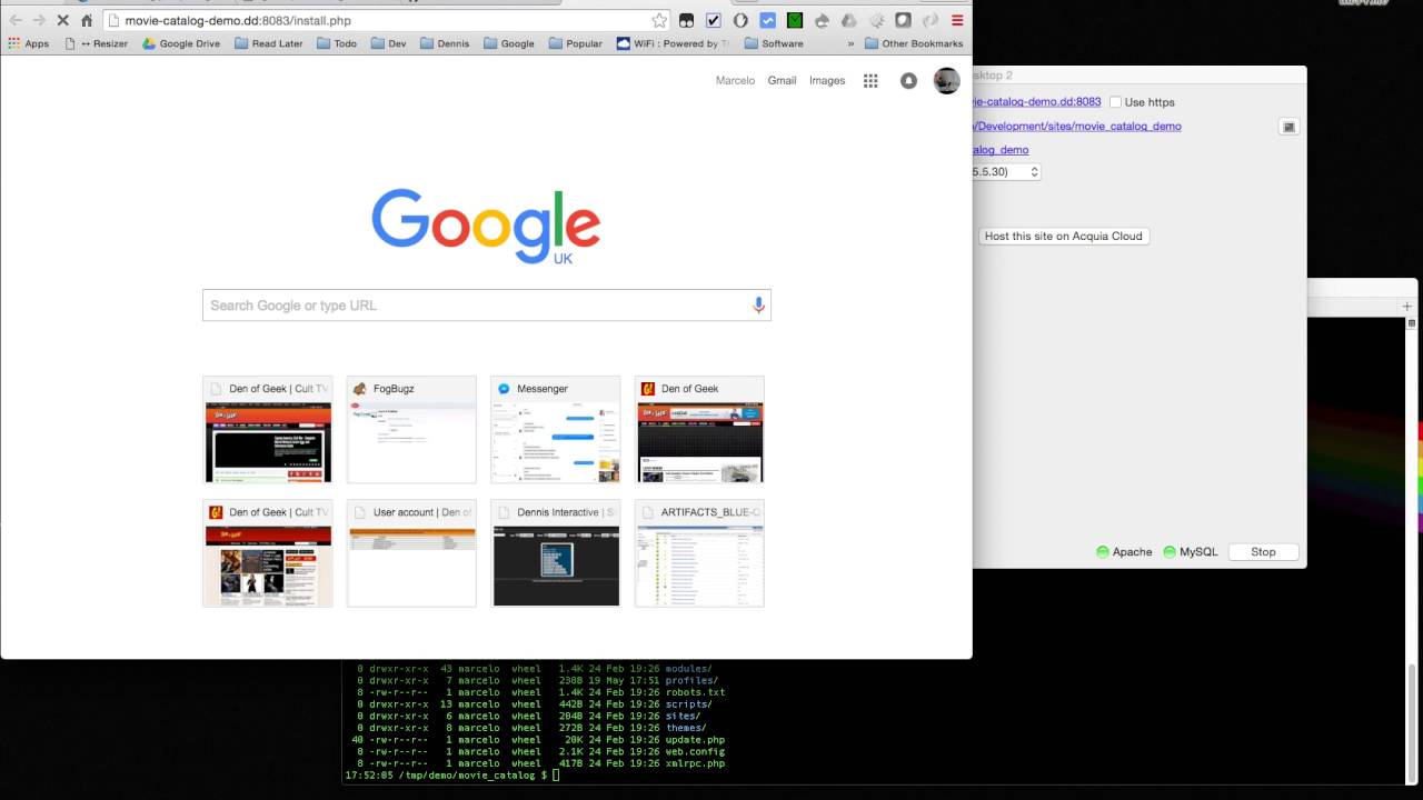 Installing movie catalog with DevDesktop