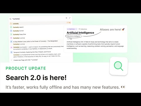 New Update 🚀 Search 2.0, Aliases, Mermaid diagrams & more!