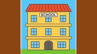 How to Draw a School Building Step by Step | Easy School Drawing for Beginners (easy drawing).