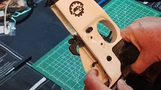3D printed SuperSafety in 3D printed AR-15 lower.
