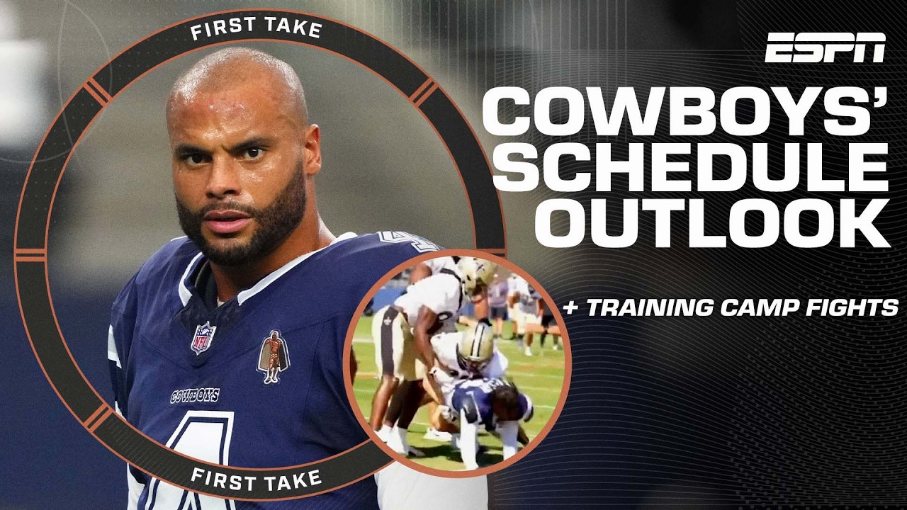 Kevin Clark's schedule prediction for the Cowboys' season 🏈 + Training camp BRAWLS 💥 | First Take