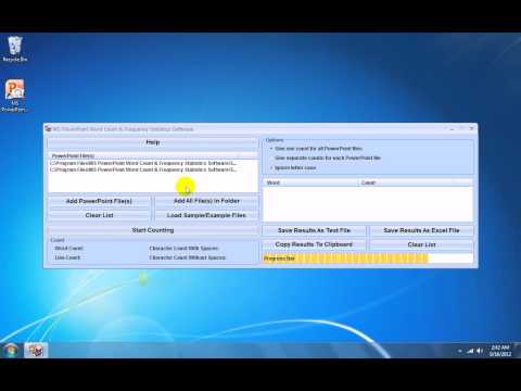 MS PowerPoint Word Count & Frequency Statistics Software