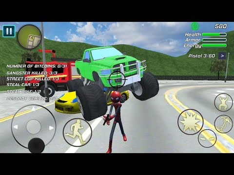Spider Stickman Rope Hero Amazing City Missions - Android GamePlay