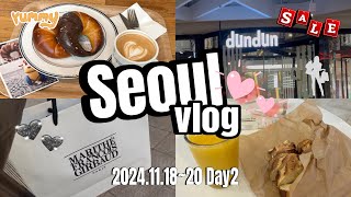 【韓国vlog】前回食べれなかった塩パンRevenge❕遂にリジュランにも初挑戦💉ひとり渡韓2日目です¨̮♡