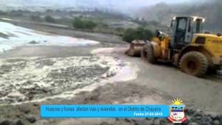 Huaycos en el distrito de chaparra 2015 afectan vías y viviendas