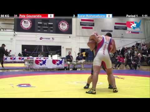 Dual #16 - 98 KG - Pete Gounaridis (USA #2) vs. Ruslan Mukhamadiyarov (INT)