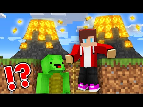 JJ and Mikey vs Volcano Doomsday Bunker in Minecraft Challenge Funny Pranks - Maizen