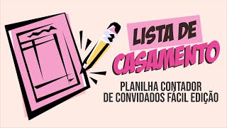 Planilha para organizar lista de convidados de Casamento