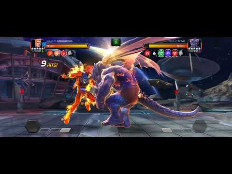 Human Torch easy one shot Dragon Man in Alliance War | Marvel Contest of Champions