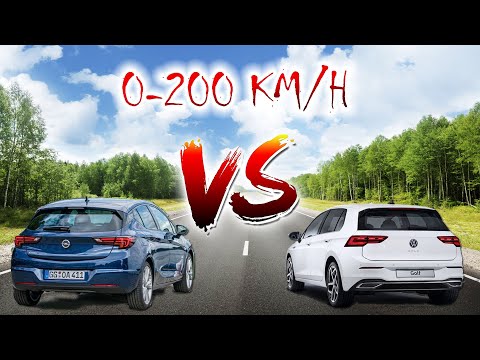 Astra K 1.4 Turbo Vs. Golf VIII 1.5 TSI 0-200 km/h acceleration race
