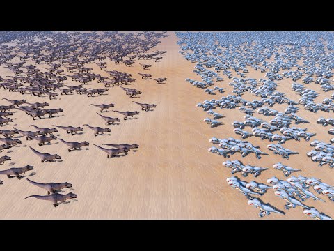 3.000 CYBORG T-REX vs 6.000 T-REX | Ultimate Epic Battle Simulator