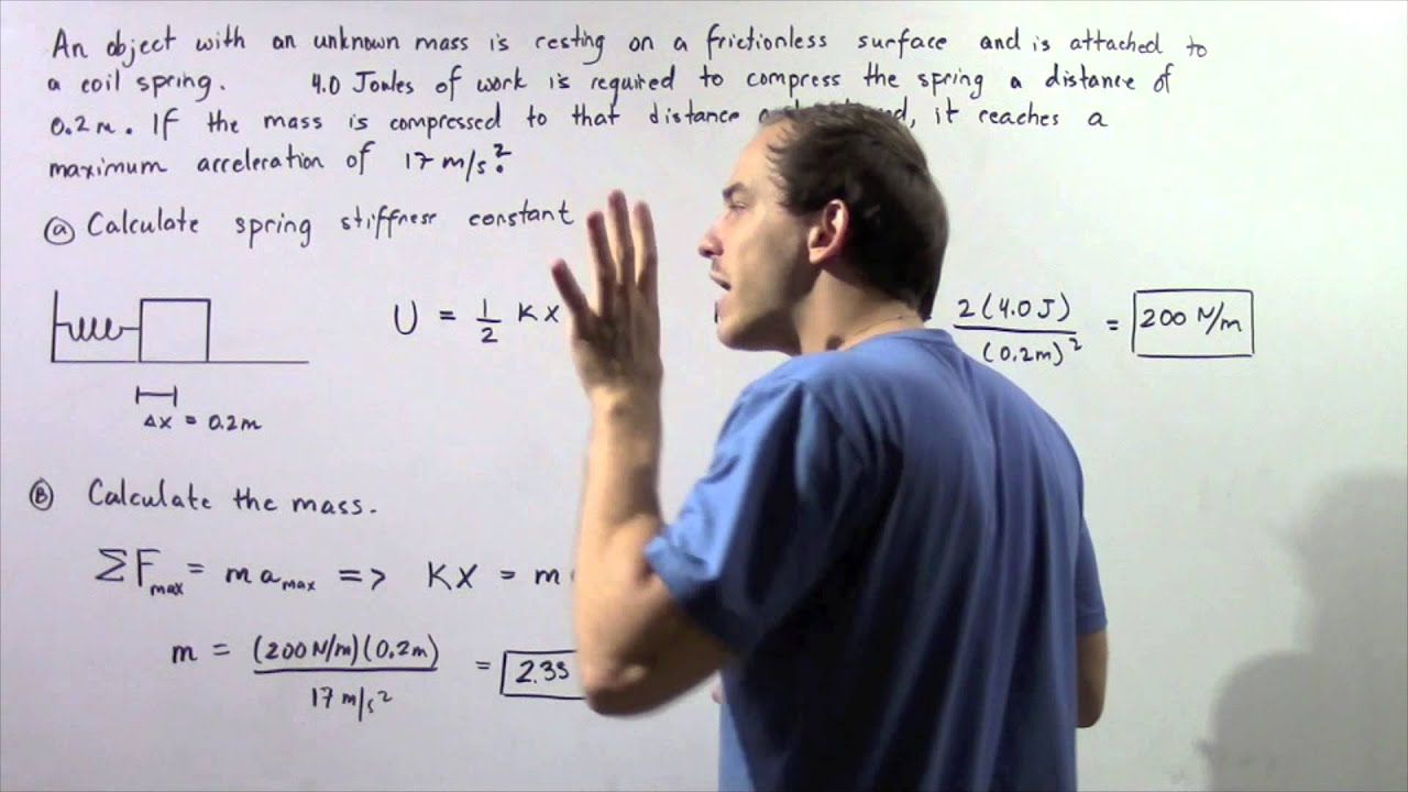 Energy and Simple Harmonic Motion Example # 2