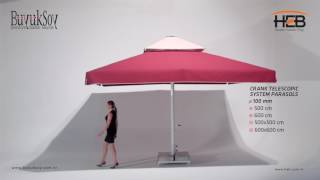 HEB Parasol - Büyüksoy Şemsiye - "Crank Telescopic Parasol" Ø100