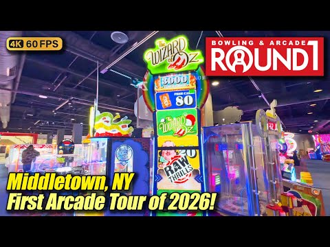 New Year's Day at ROUND1! (Middletown NY) January 2026 arcade tour, new 4K full walkthrough