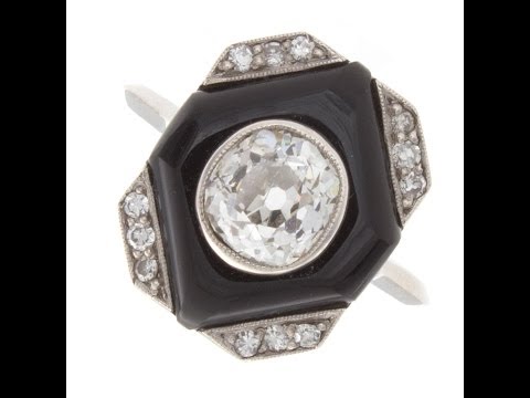 Antique Diamond and Onyx Ring