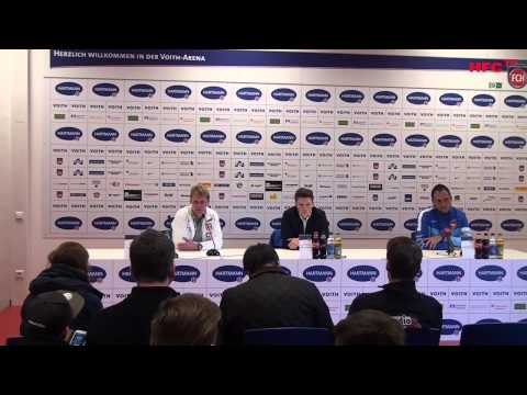 28.ST Pressekonferenz nach dem Spiel 1.FC Heidenheim - Hallescher FC