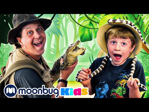 Giant Alligators at Kids Wildlife Park | T-Rex Ranch Adventures | Kids Songs | Moonbug Kids