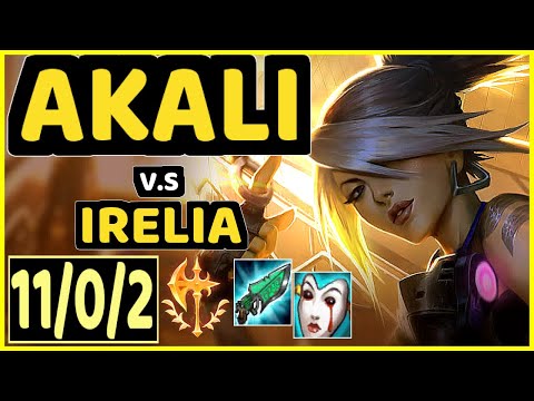 ABBEDAGGE (AKALI) vs IRELIA - 11/0/2 KDA MID CHALLENGER GAMEPLAY - EUW