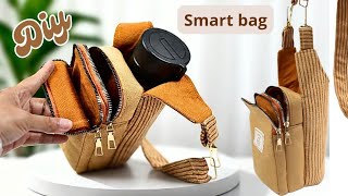 DIY Water Bottle Holder with Double Zipper Phone Pocket | Easy Sewing Tutorial