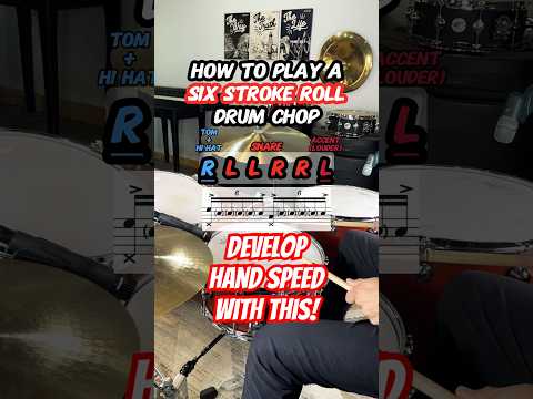 How to Play a Six Stroke Roll Drum Chop (Drum Lesson) #drums