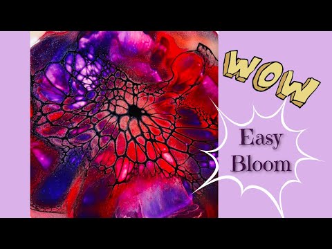 (824) Bloom Technique, No Pouring Medium, Unicorn Spit, Acrylic Paint Pouring