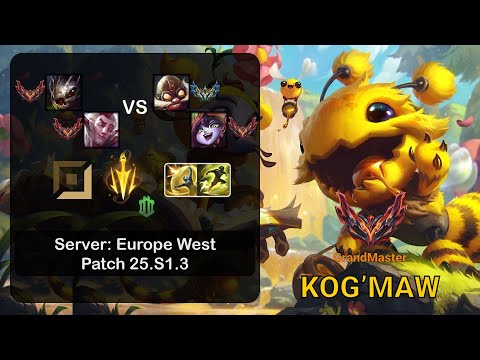 Kog'Maw ADC + Rakan vs Corki + Lulu - EUW GrandMaster - Patch 25.S1.3